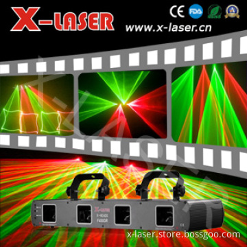 Four Heads Red650nm100mw&Green532nm50mw (Auto, sound active, DMX512, Master/slave) Laser Light
